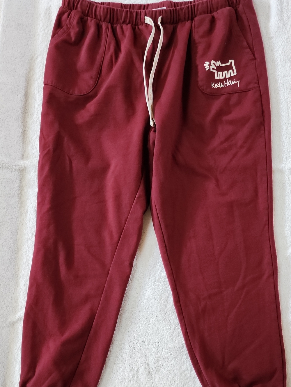 Keith Haring Maroon Graphic Sweatshirt & Joggers Set Size 1X Preowned - Picture 11 of 13